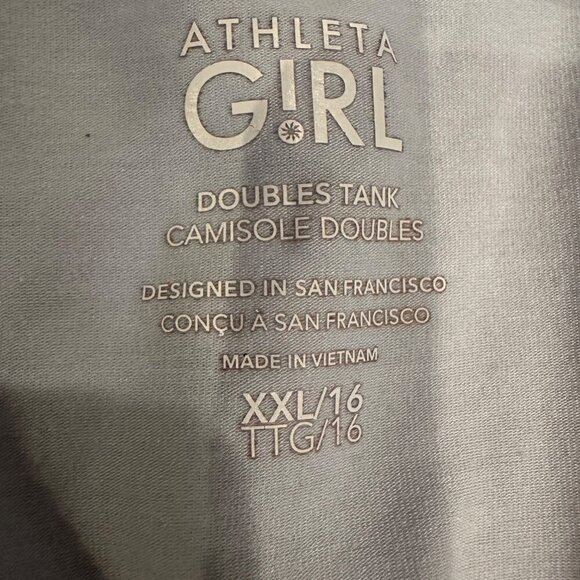 Athleta Girl Blue XXL/16 Doubles Tank Camisole With Back Slit & Layered Hem - Picture 2 of 4